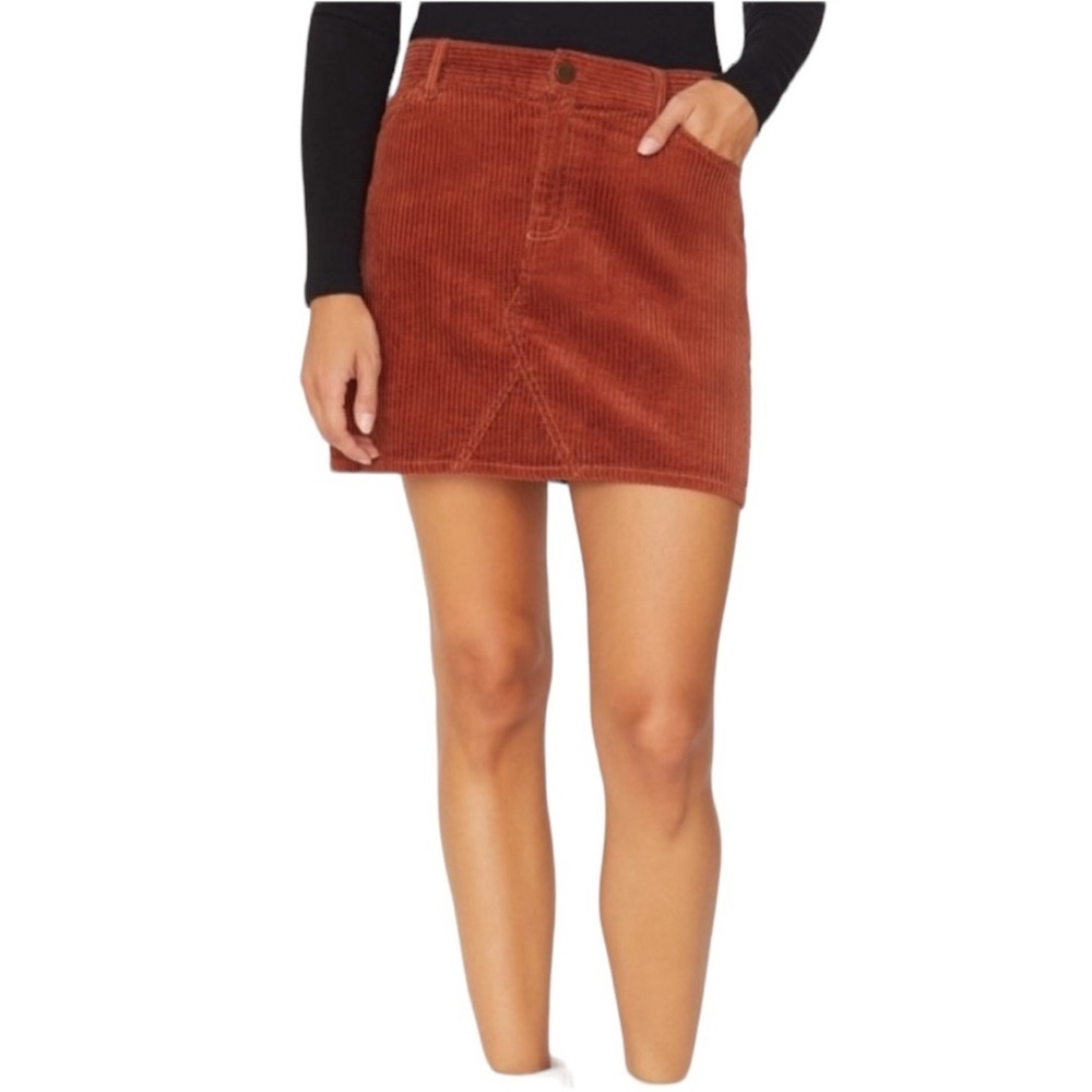 Sanctuary Ryan Corduroy Mini Skirt Vintage Babydoll Rust Orange Brown Size 24/00